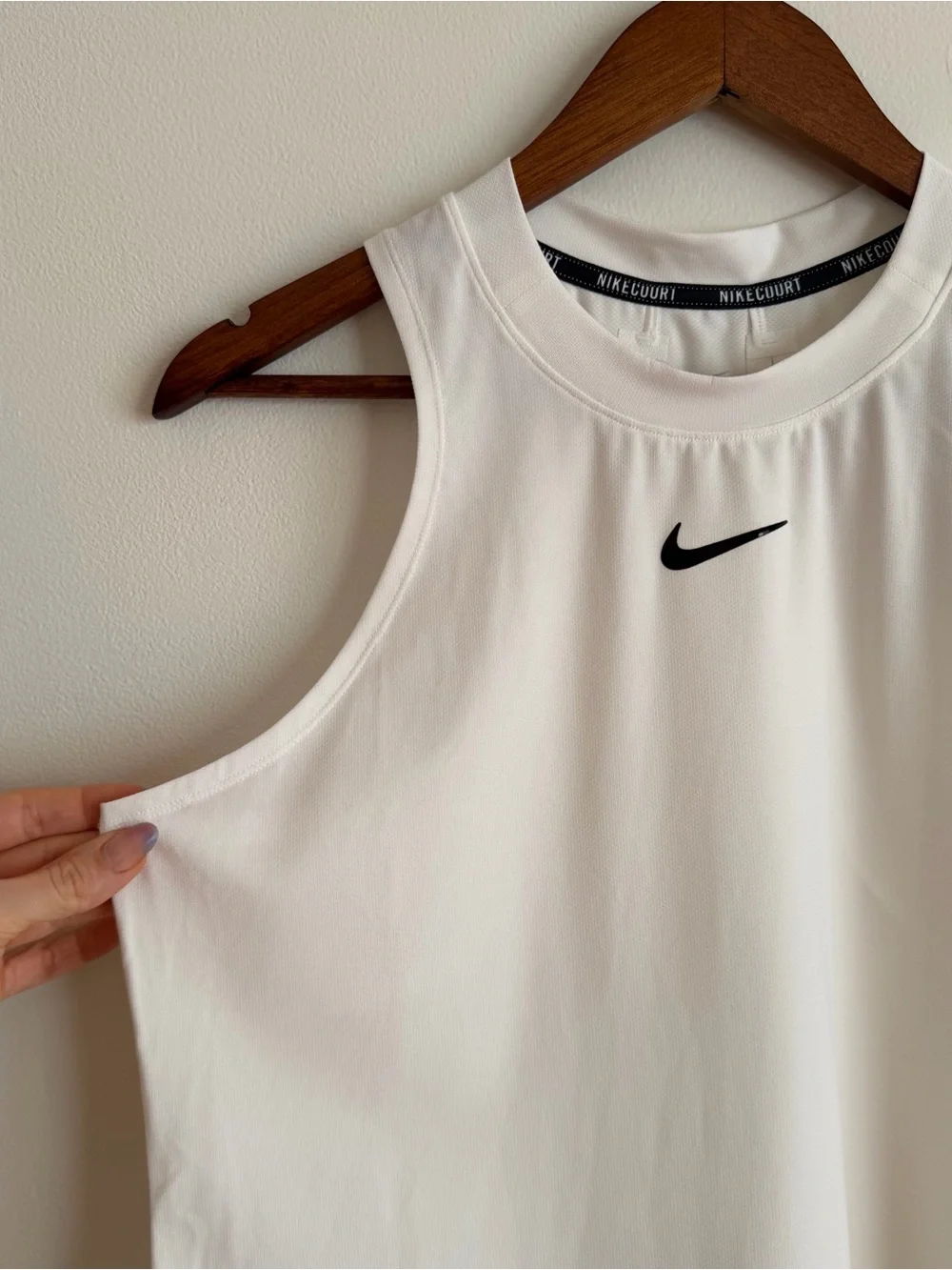 NWT NikeCourt Slam Dri-FIT Tennis Tank Top White Black Swoosh Extra Large XL